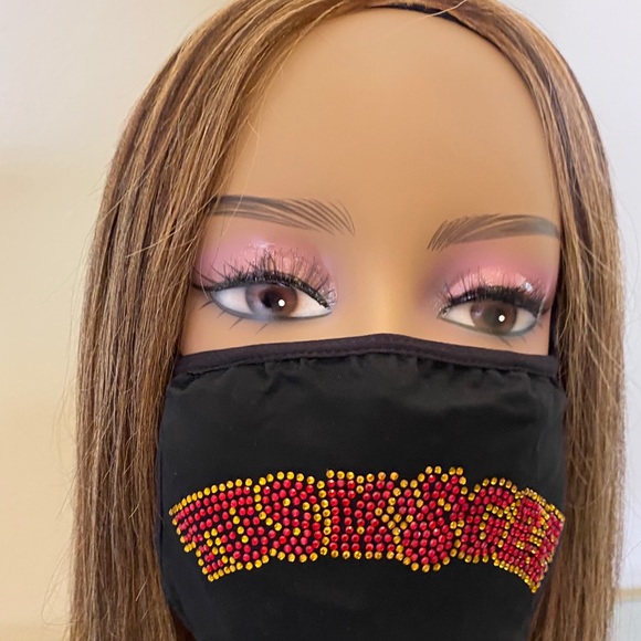 Tuskegee University Face Mask Rhinestone Bling - Picture 4 of 6
